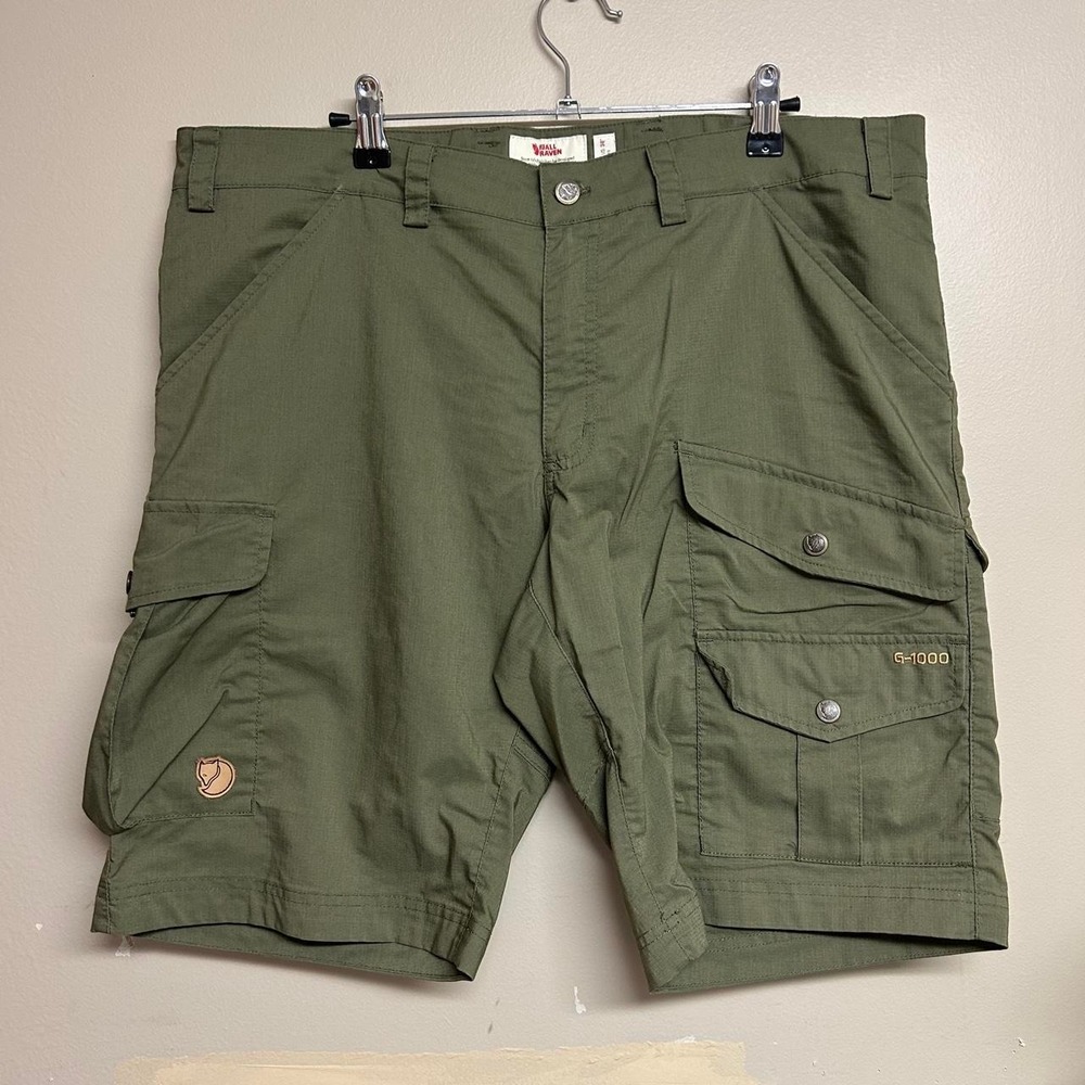 Fjallraven Olive Green Pro Lite G-1000 Hiking Outdoors Cargo Shorts Mens 38